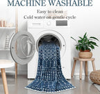 Lahome Moroccan Blue 3x5 Non-Slip Washable Soft Rug - Image 3