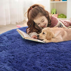 OLANLY Navy Blue Round Rugs for Bedroom - Image 2