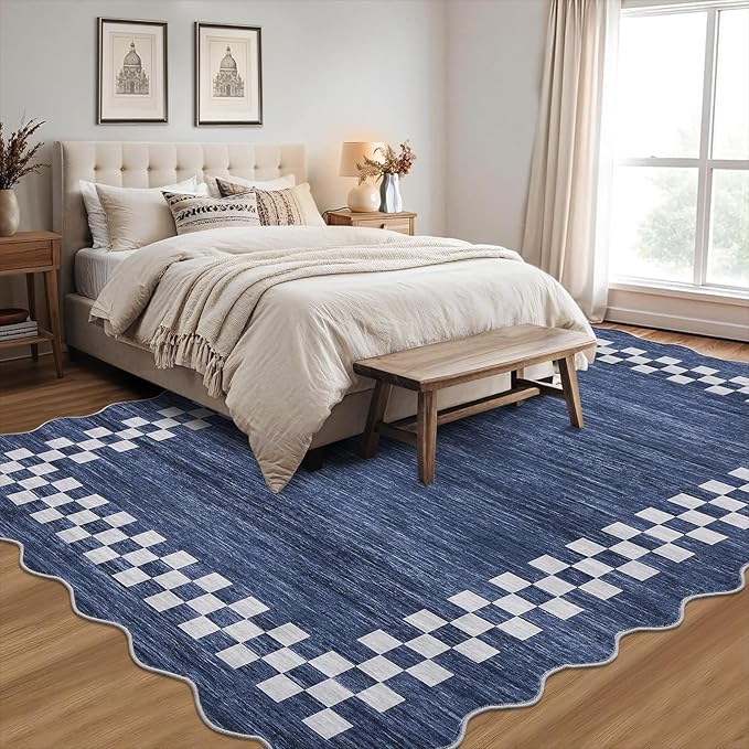 GarveeHome Washable Rug 5x7 for Living Room Large Bedroom Scalloped Rug Non - Image 7