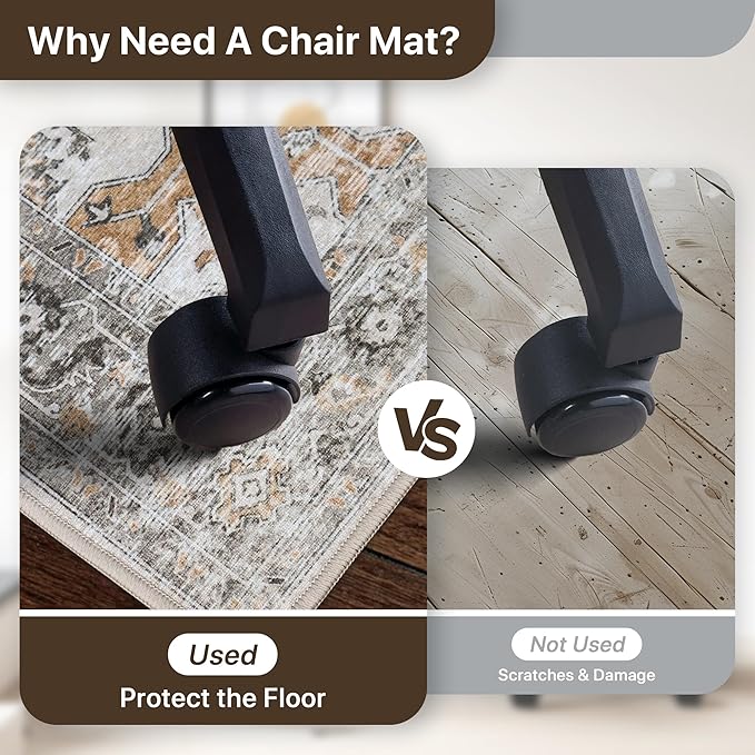 Office Chair Mat for Hardwood Tile Floor, Under Desk Carpet Protector for - Image 4