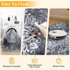 HEBE Washable Hallway Runner Rug 2'x 5' Non Slip Kitchen Rugs Runner, Low Pile - Image 4