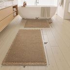Upgraded Waffle Bath Mat Set of 2, Super Absorbent Non Slip Bath Mats - Image 2