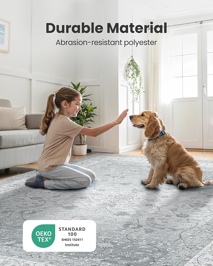 AMADA HOMEFURNISHING 5x7 Area Rugs, Washable Living Room Rug - Image 3
