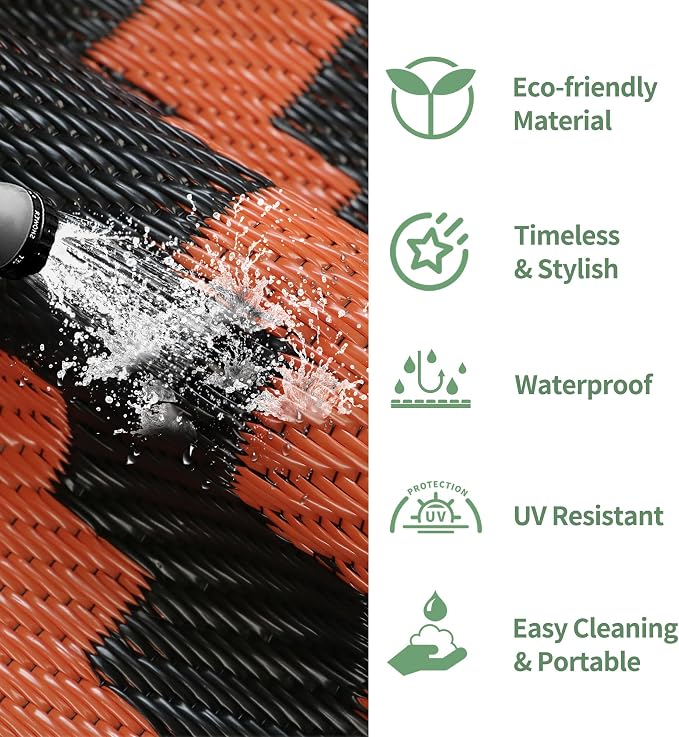 GENIMO Outdoor Rug for Patio, Waterproof Halloween RV Camping Mat Lightweight - Image 5