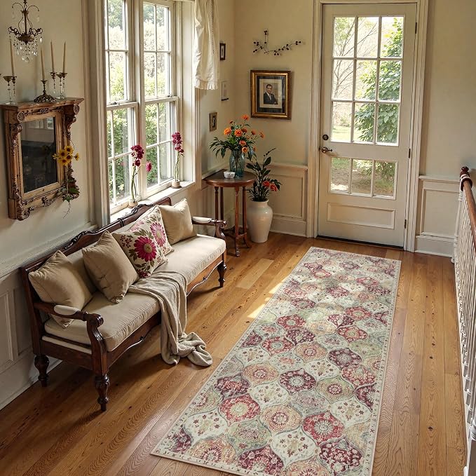 Lahome Moroccan Trellis Hallway Runner Rug, 2x6 Kitchen Runner Rugs Non Skid by Lahome