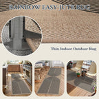 Lahome Modern Rainbow Easy Jute Outdoor Runner Rug, 2x6 Runners - Image 3