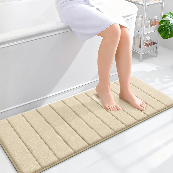 OLANLY Memory Foam Long Bathroom Rugs Runner 47x17, Super Soft Absorbent Bath by OLANLY