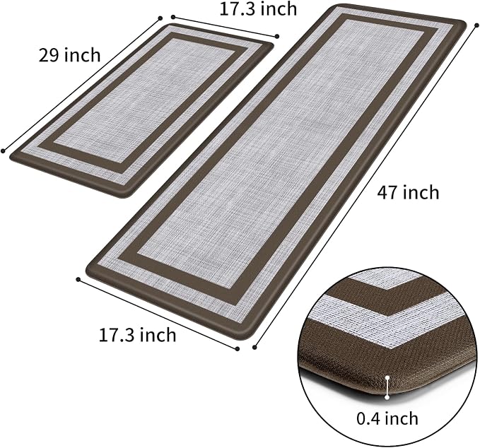 Mattitude Kitchen Mats Set of 2 Cushioned Anti-Fatigue Non-Skid Rug Sets - Image 3