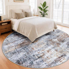 IOHOUZE Abstract Round Area Rug 8 Ft Washable Circle Rugs Large Round Rug Non - Image 9