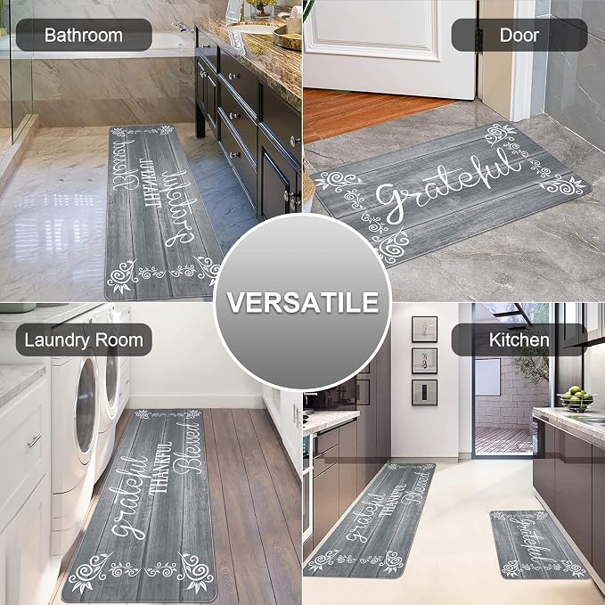 HEBE Anti Fatigue Kitchen Mat Set of 2 Non Slip Cushioned Kitchen Mats - Image 6
