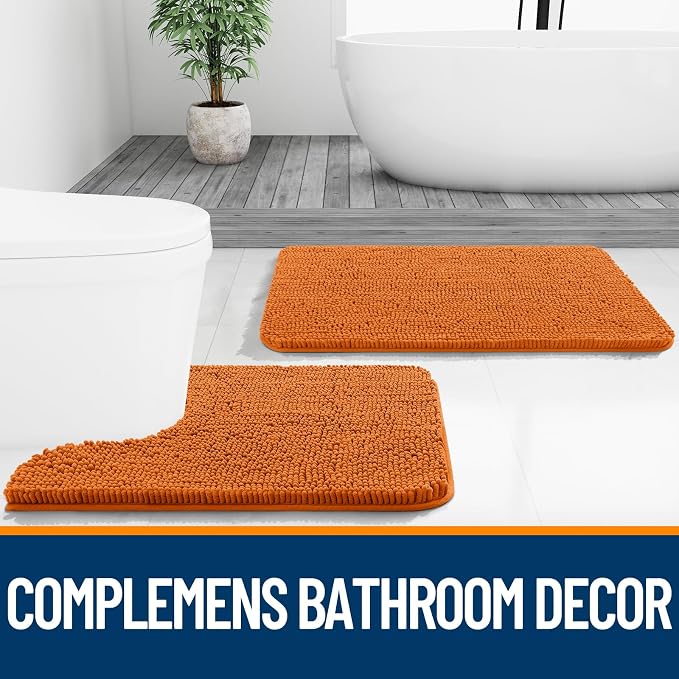 OLANLY Small Bathroom Rugs 24x16, Extra Soft Absorbent Chenille Bath Rugs - Image 7