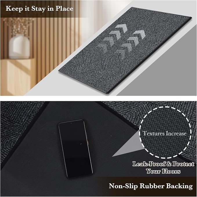 Indoor Door Mat 30"x47" Large, Low-Profile Welcome Front Door Mat Indoor - Image 5