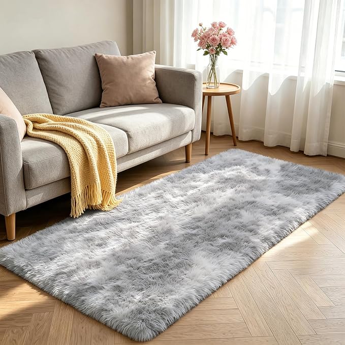 Shag Runner Rug for Bedroom Living Room 2x6 Upgrade Non-Slip Fluffy Soft - Image 2