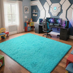 yongyangjuxin Teal Blue Rug Fluffy Rug, 6x9 Teal Area Rugs by Yongyangjuxi