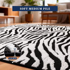 YIHOUSE 4x6 Ft Zebra Area Rugs, Abstract Modern Black and White Washable Rug - Image 7