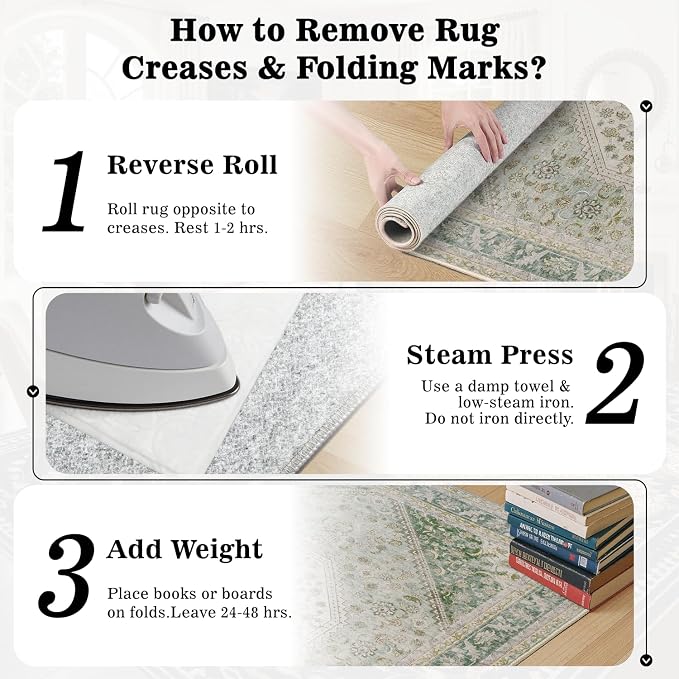 DCX Green 3x5 Entryway Rug, Machine Washable - Image 8