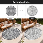 Pauwer Waterproof Outdoor Rug 8ft, Reversible Plastic Straw Patio Camping Rug - Image 2