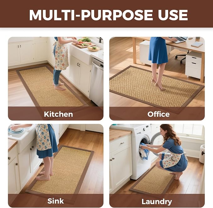 YDKGL Anti Fatigue Kitchen Rugs Mat Non Slip Washable, 0.4" Thick Soft - Image 9