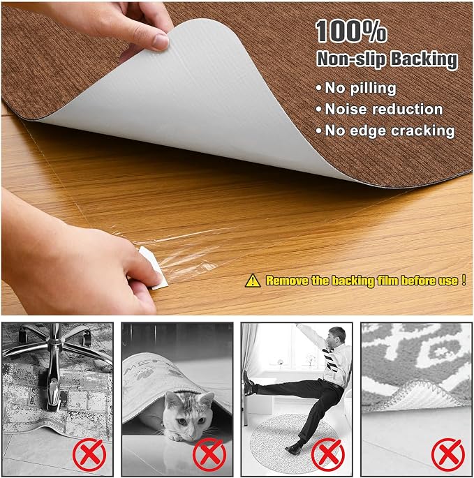 Placoot Desk Chair Mat for Hardwood Floor Corduroy Surface 1/6" Thick 55"x35" - Image 4
