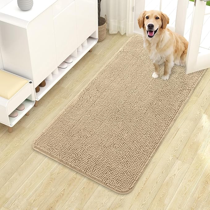 OLANLY Dog Door Mat for Muddy Paws 40x24, Absorbs Moisture and Dirt, Absorbent by OLANLY