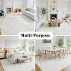 Area Rug 8x10 Living Room Rug Washable: No-Slip Abstract Soft Thin Large Light - Image 7