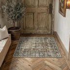 PureCozy 2x3 Washable Entryway Rug Brown Vintage Non Slip Door Mat Soft Low - Image 3