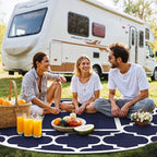 GENIMO 10 ' Round Outdoor Rug for Patio, Waterproof Indoor Outdoor Plastic - Image 3