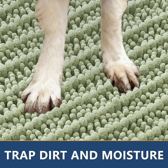 Smiry Dog Door Mat for Muddy Paws 47x32, Absorbent Dirt Trapper, Non-Slip - Image 4