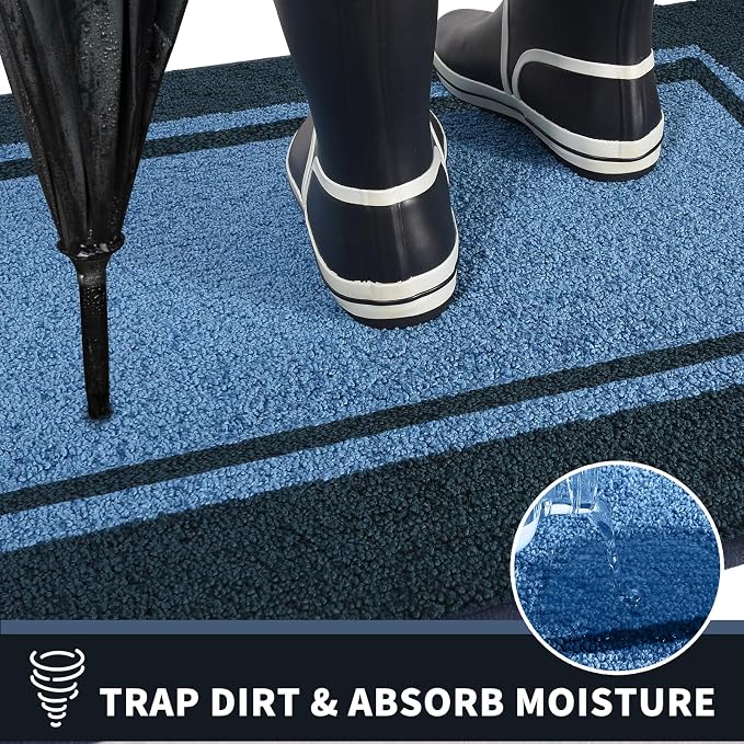 PURRUGS Dirt Trapping Door Mat 34" x 60", Non-Slip Machine Washable Entryway Rug - Image 5