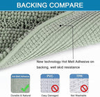 H.VERSAILTEX Bath Mats for Bathroom Non Slip Thick Chenille Striped Bath Rug - Image 4