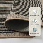 Lahome Enfys Modern Rainbow Easy Jute Office Rug, Outdoor Patio Rug 4x6 - Image 4