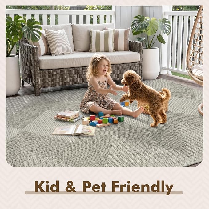 MontVoo-Outdoor Rug Carpet Patio Rug 4x6 ft Polypropylene Indoor Outdoor Rugs - Image 6