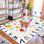ABC Space Classroom Rug Elementary Rug, Soft Plush Educational Large Rugs - Image 5