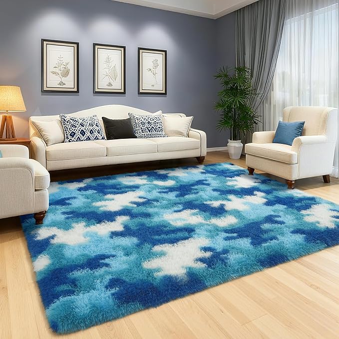 AROGAN Soft Fuzzy Kids Rugs for Girls Room Playroom 8x10 Feet, Fluffy Cute by AROGANAREARUG