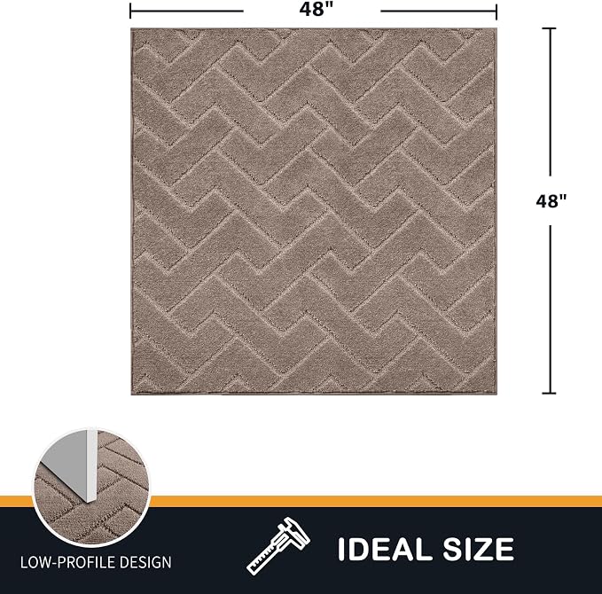 PURRUGS Dirt Trapping Door Mat 48" x 48", Non-Slip Machine Washable Entry Rug - Image 2