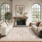 Rugxara Washable Area Rug for Living Room & Bedroom, Soft Pink Rugs for Girls - Image 4