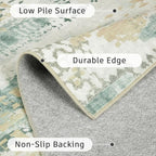 DCX Abstract Area Rug 4x6, Washable Sage Green Modern Rug - Image 6