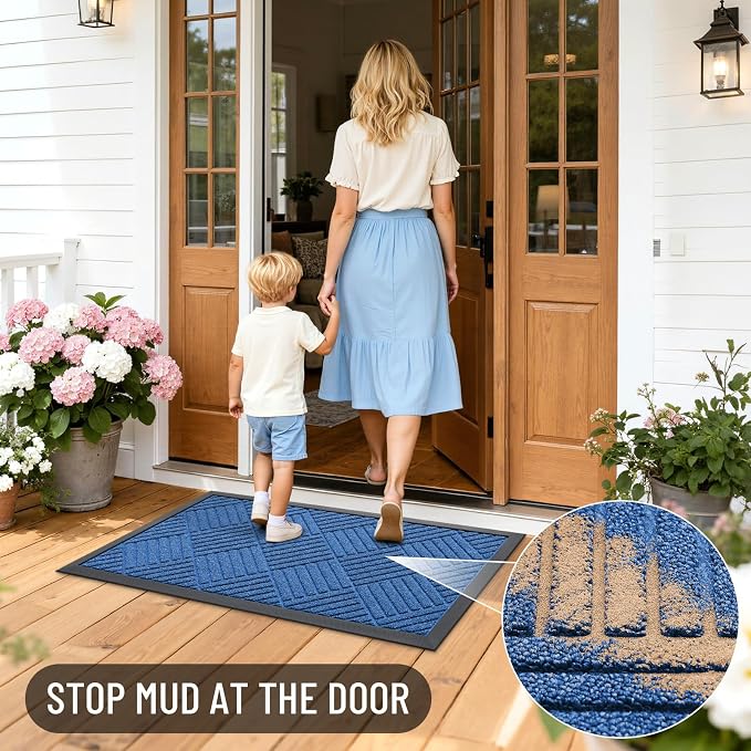 OLANLY Front Door Mat Outside Entrance 35x23, Heavy Duty Sturdy Natural Rubber - Image 6