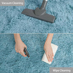 YJ.GWL Fluffy Runner Rugs for Bedroom Living Room Soft Shag Teal Rug 2x6 Feet - Image 7