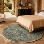 4x4 Round Bedroom Rug Washable: Living Room Rug Stain Resistant Non Slip Low - Image 6