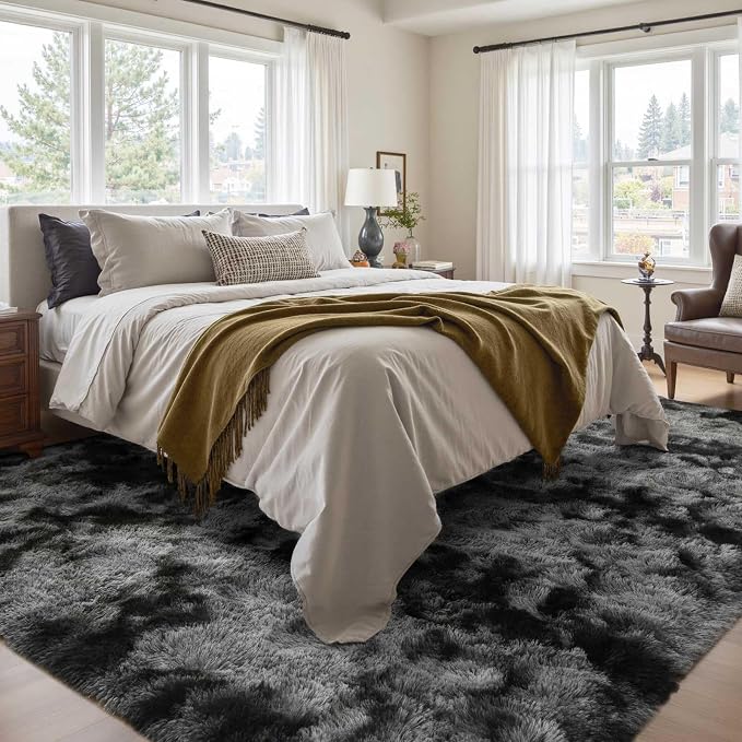 5x7 Ft Large Shag Rugs for Bedroom Living Room Decor for Men Boys, Tie Dyed - Image 2