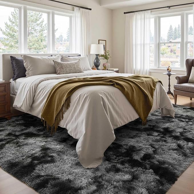 4x6 Ft Shag Rugs for Bedroom Living Room, Tie-Dyed Ultra Soft Fluffy Furry Area - Image 2