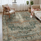 Rugxara 4x6 Rug for Living Room Bedroom, Vintage Retro Boho Area Rugs, Non Slip - Image 3