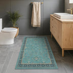 Washable Teal Rugs for Entryway Indoor - Image 8