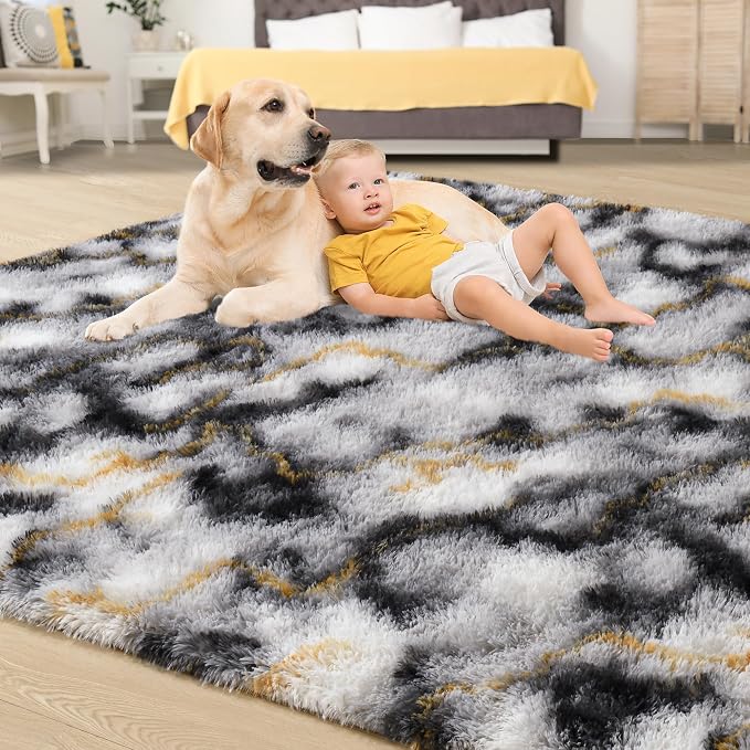 Tepook Soft Fluffy Rugs for Bedroom, 4x6 Area Rug for Living Room, Modern - Image 4