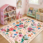 RELEANY Floral 4x6 Area Rugs Washable Print Boho Cute Carpet Non Slip Flower - Image 6