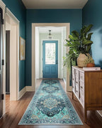 RELEANY Area Rugs Runner 2'x8' Washable Non-Slip, Floral Vintage Distress - Image 9