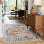 Rugxara 3x5 Rug for Entryway Bedroom, Coral Blue 3x5 Washable Area Rug - Image 2
