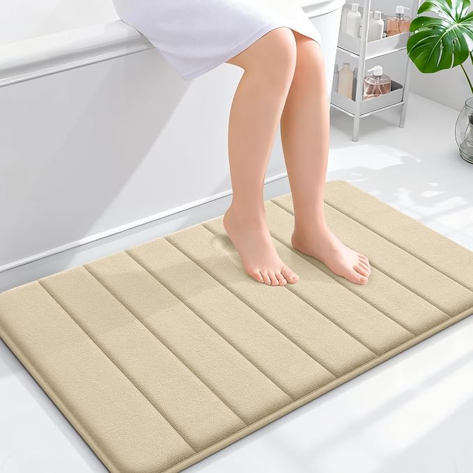 OLANLY Memory Foam Bath Mat 35x24, Super Soft Absorbent Bathroom Rugs, Quick Dry by OLANLY