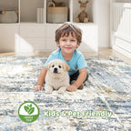 7x10 Area Rugs Washable Rug: Living Room Large Abstract Modern Soft Stain - Image 8